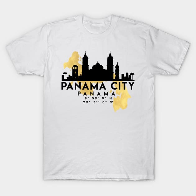 Panama City Panama Skyline Map Art T-Shirt by deificusArt